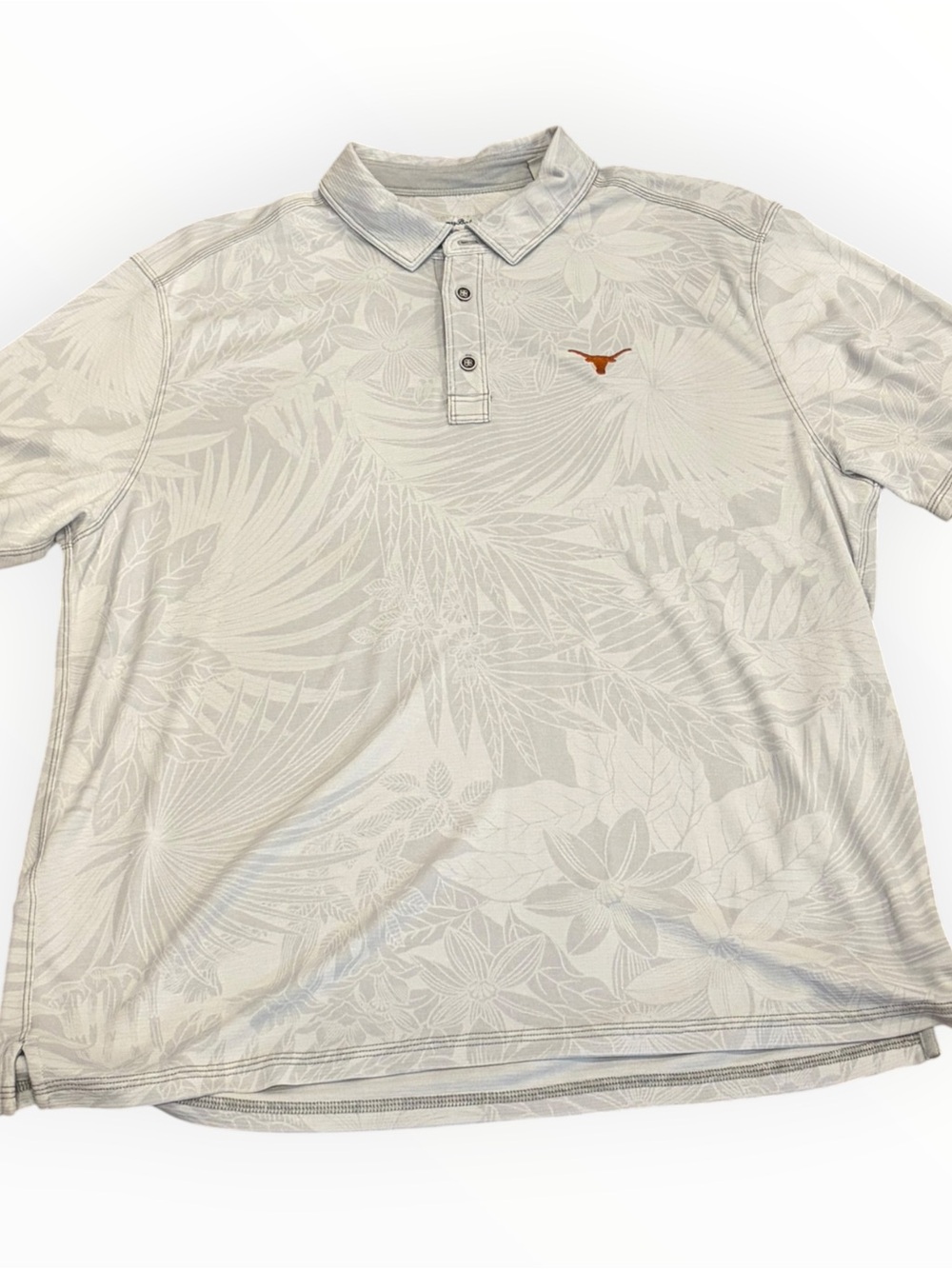 Tommy Bahama Texas Longhorns Gray Floral Polo XL